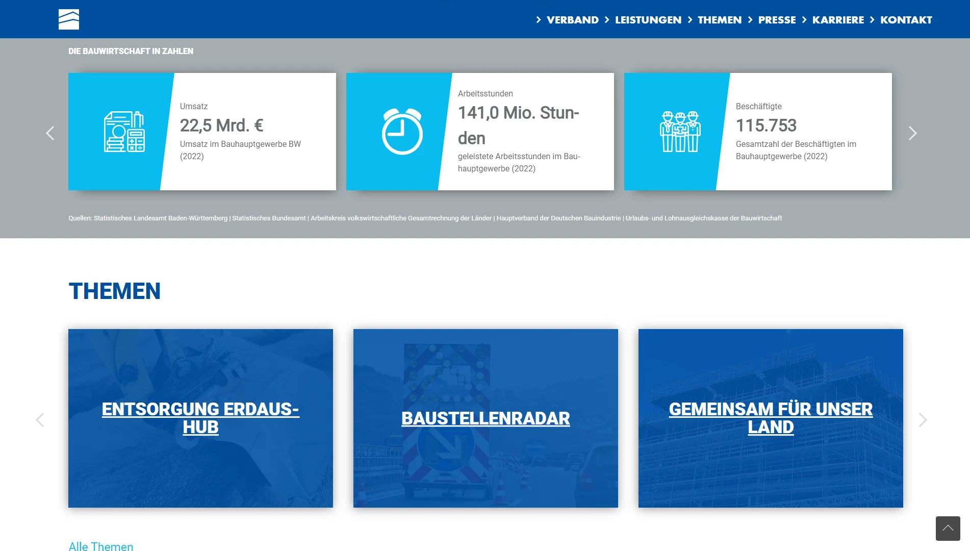 Bauwirtschaft BW – Fokus Screenshot 2
