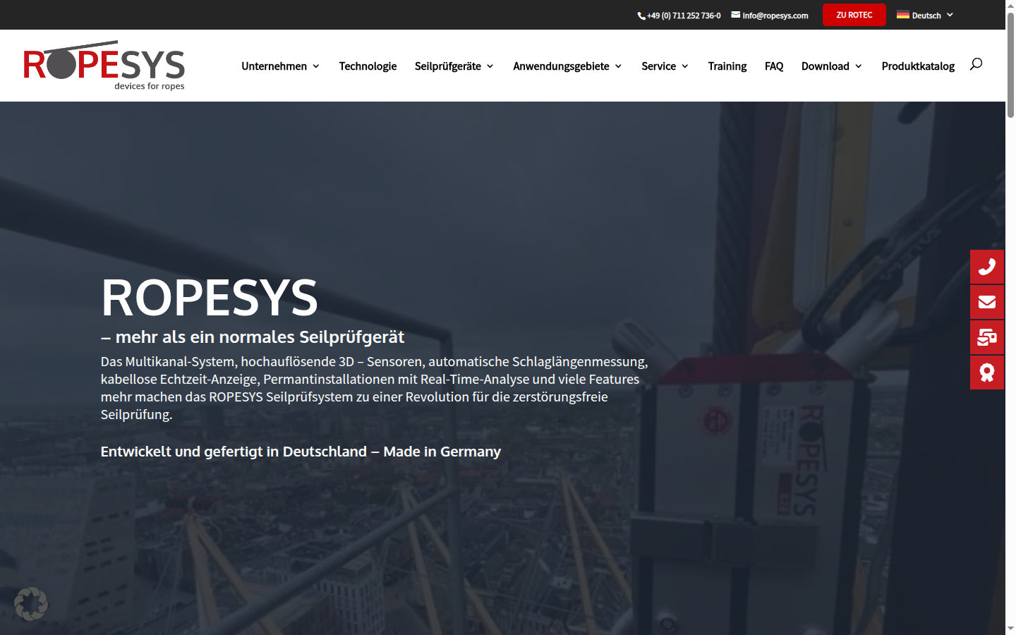 ROPESYS GmbH – Screenshot der Website