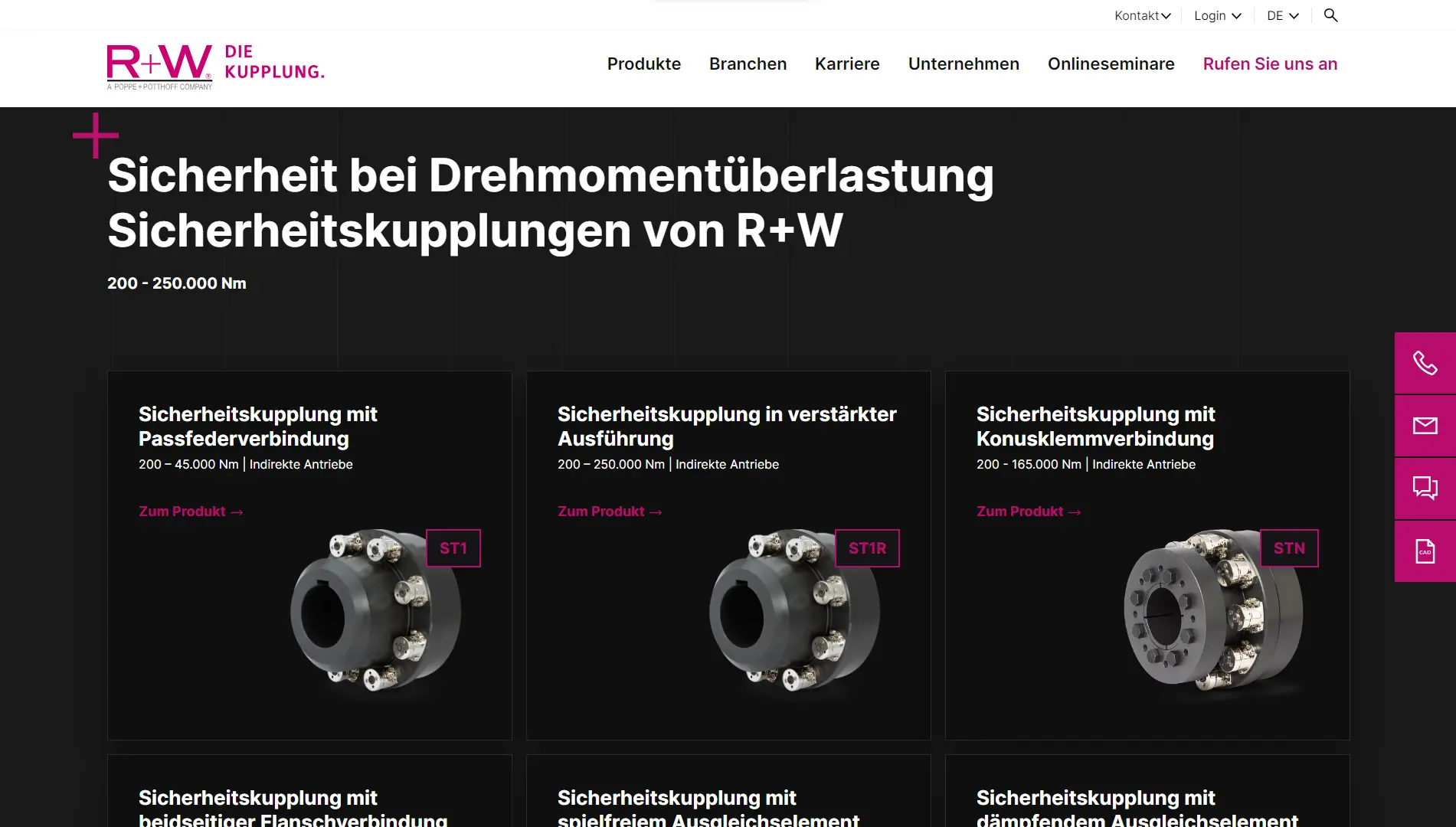 Produkte zu Sicherheitskupplungen von R+W