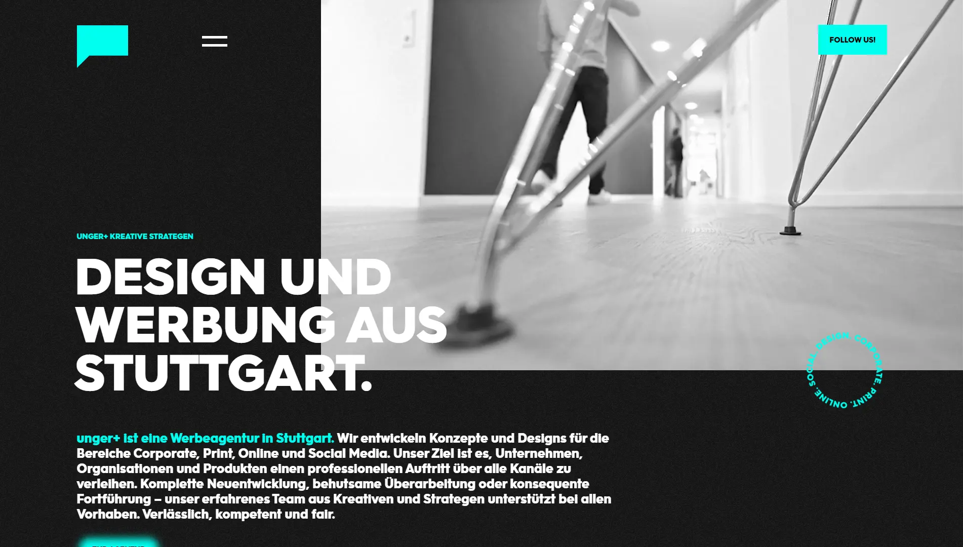 unger+ Homepage Screenshot